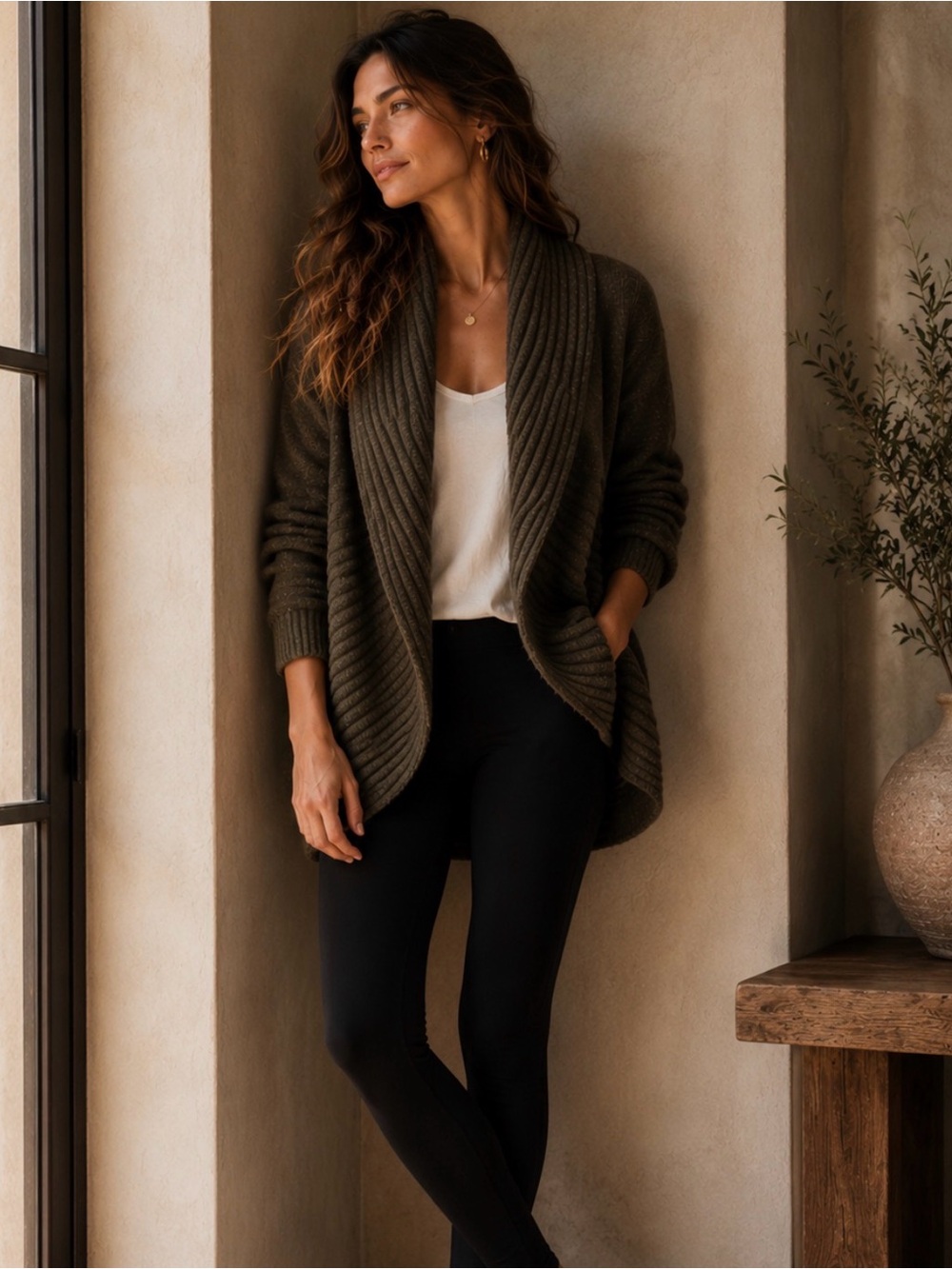 Gabriella Rossi gray cashmere shawl collar knit cashmere cardigan jacket